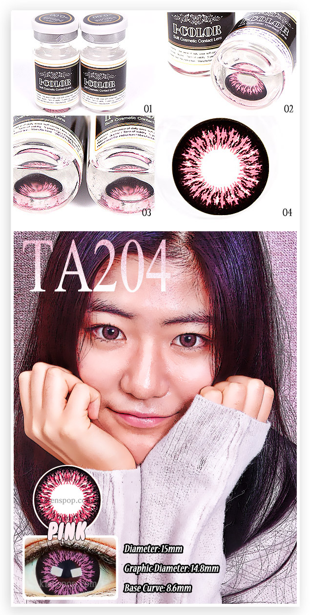 Description image of TA204 Pink Prescription Colored Contacts